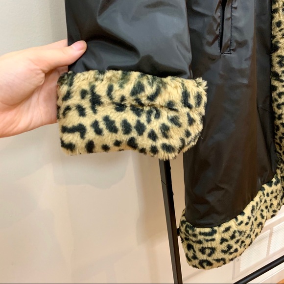 Faux Leopard Fur Trimmed Winter Coat - Girls - Picture 4 of 11